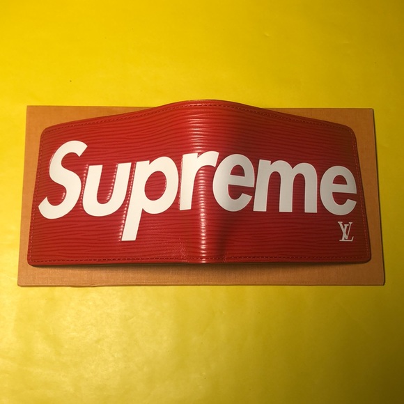 🆕🟠 Supreme x Louis Vuitton 🟠 red 'Slender Wallet' - Picture 3 of 11